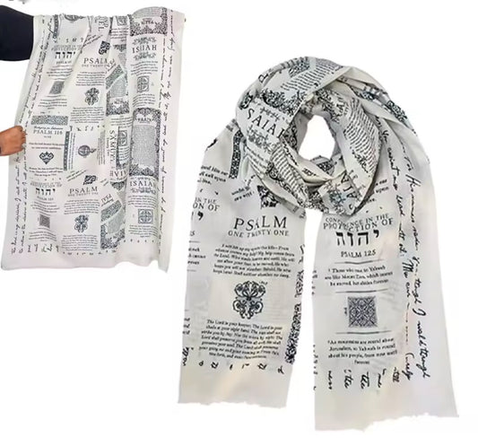 Handcrafted Prayer Shawl, 180cm/70.87in X 70cm/27.56 Bible Verse Scarf, Yeshua Scripture Wrap