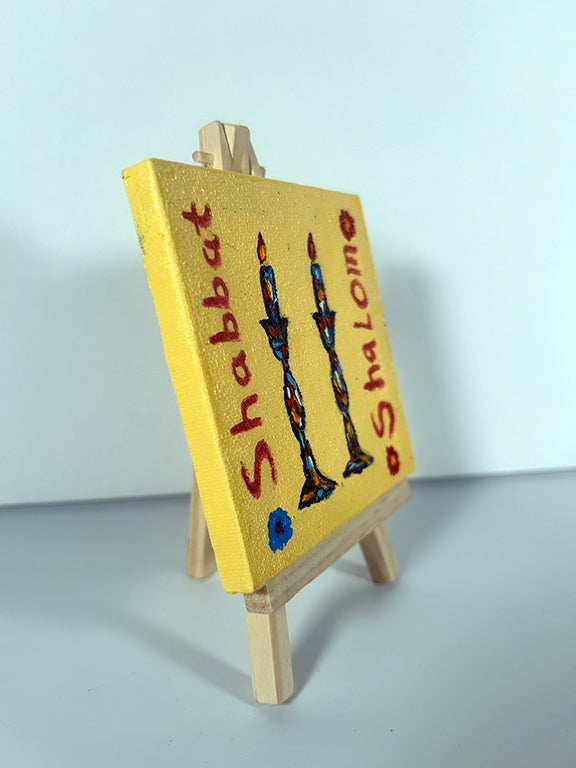 Shabbat Candles Mini Acrylic Art Canvas